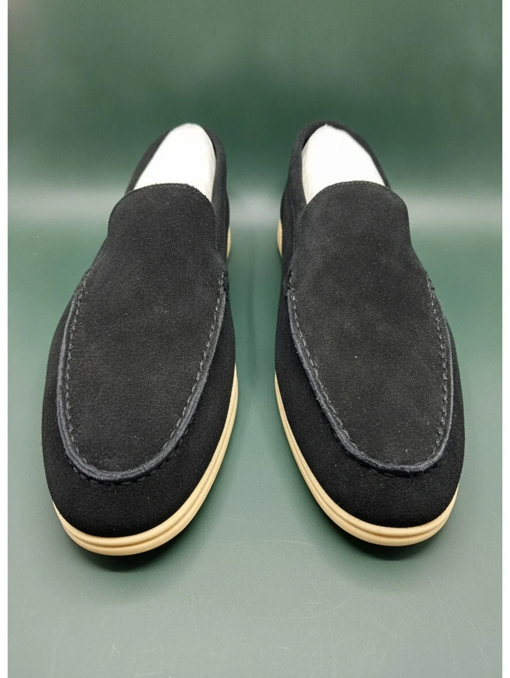 Old Money Mens Size 13 Black Faux Suede Loafers Slip On Moc Toe Driver Shoes